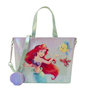 Tote Bag with Coin Bag The Little Mermaid Ariel & Flounder - Loungefly