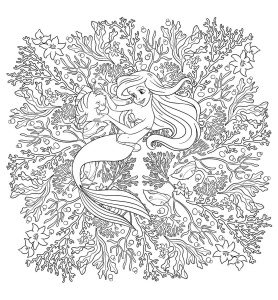 Livre de coloriages Mandalas Disney Fleurs - Hachette