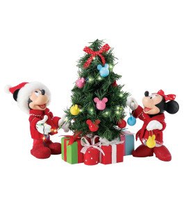 Figurine Mickey et Minnie décore le sapin de noël -  Département 56