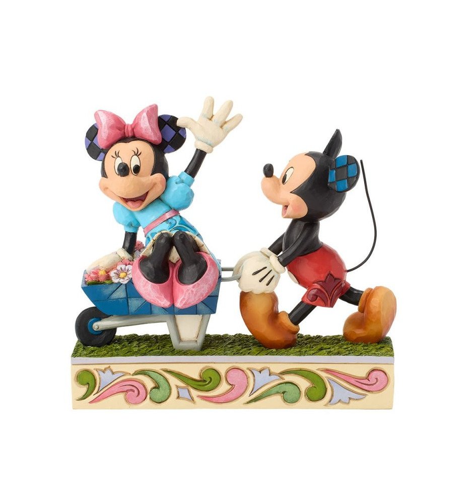 Figurine Mickey Minnie Wheelbarrow - Disney Traditions