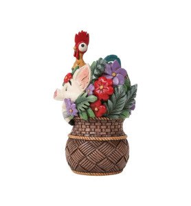 Figurine Pua And Hei Hei Flower Basket - Disney Traditions