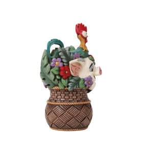 Figurine Pua And Hei Hei Flower Basket - Disney Traditions