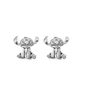 Boucles d'oreilles finition argent Stitch - Lilo et Stitch