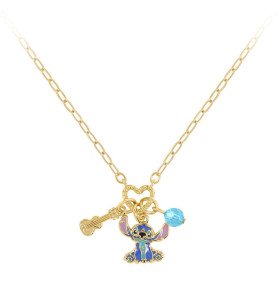 Collier plaqué or Stitch Charms - Lilo et Stitch