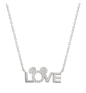 Collier plaqué argent Mickey Minnie Love