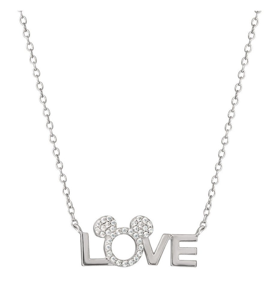 Collier plaqué argent Mickey Minnie Love