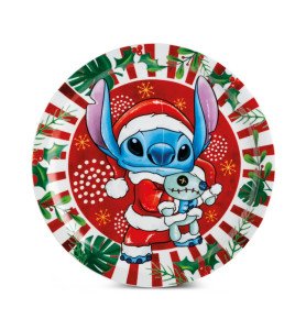 Plat Assiette Stitch Christmas rouge - Lilo et Stitch