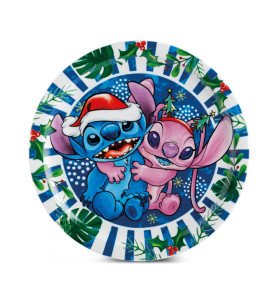 Plat Assiette Stitch Christmas Bleu - Lilo et Stitch