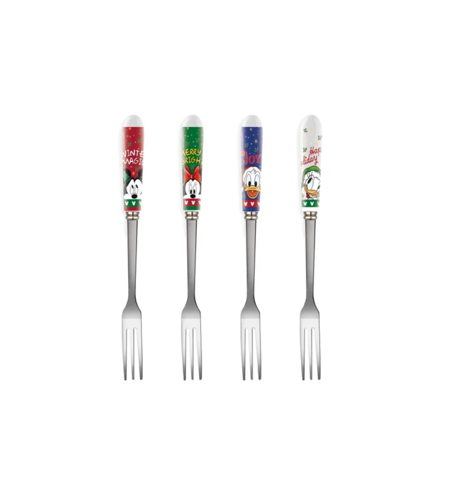 Set de 4 fourchettes à dessert Mickey and friends - Winter Magic