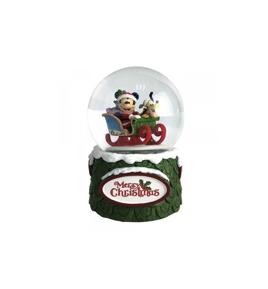 Snow globe Musicale Mickey et Pluto fêtent Noël
