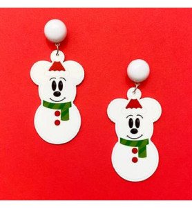 Boucles d'oreilles Mickey Bonhomme de Neige