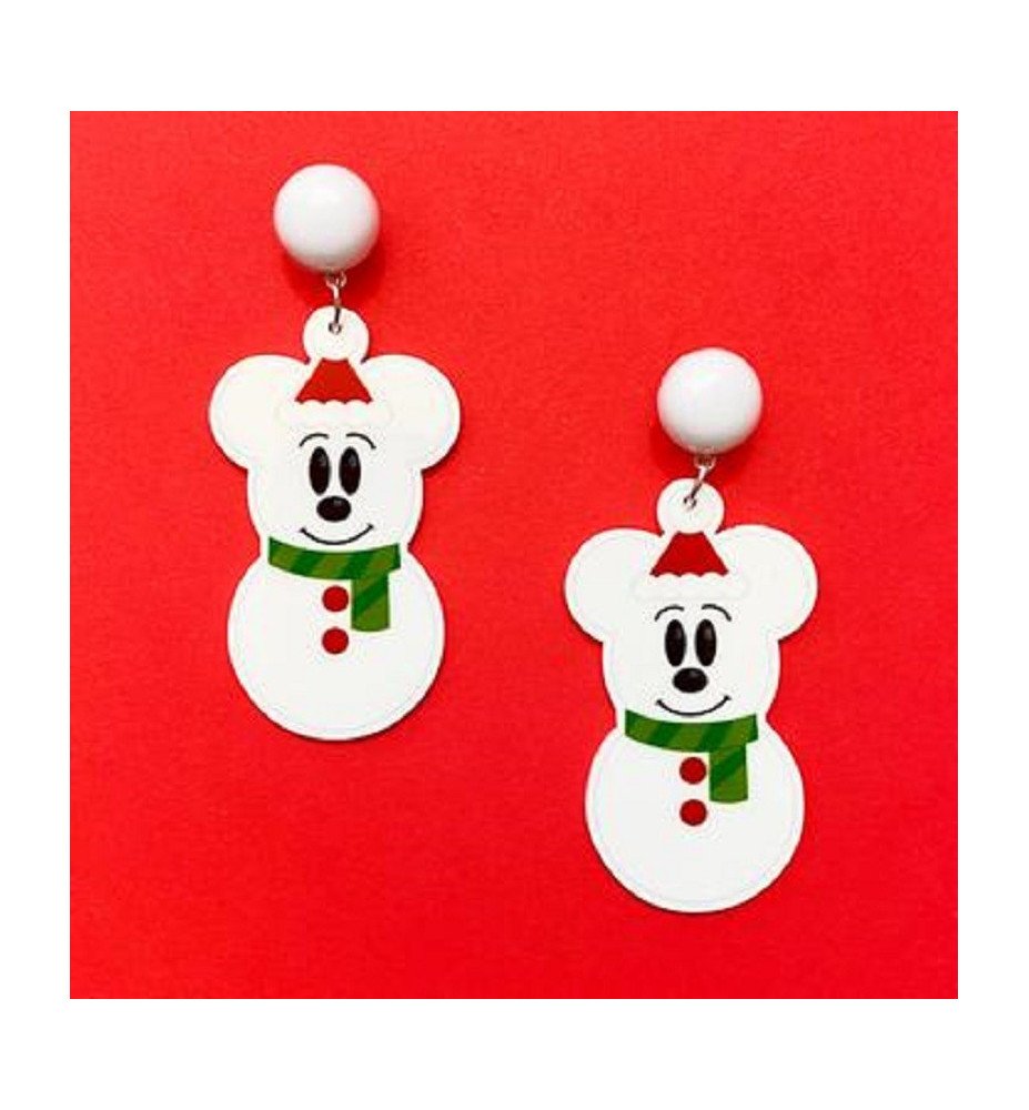 Boucles d'oreilles Mickey Bonhomme de Neige