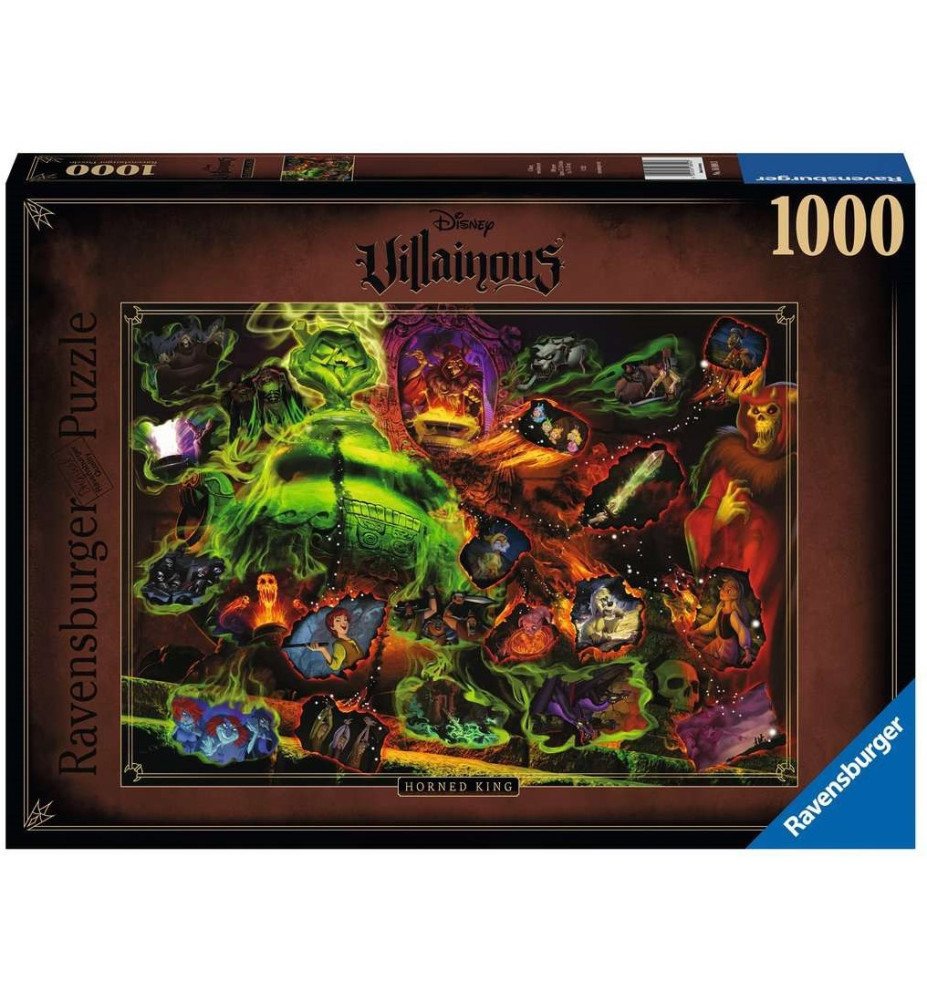 Puzzle 1000 Pièces Villainous "Le seigneur des ténèbres "- Taram et le chaudron magique