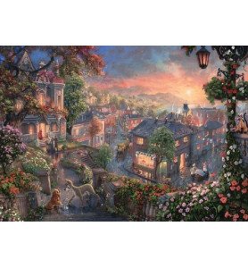 Puzzle " La Belle et le Clochard" - Thomas Kinkade