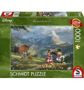 Puzzle " Mickey et Minnie à la montagne" - Thomas Kinkade
