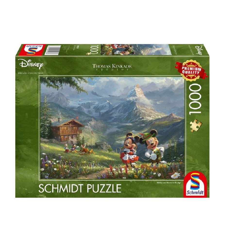Puzzle " Mickey et Minnie à la montagne" - Thomas Kinkade