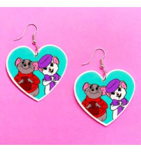 Boucles d'oreilles " Bernard et Bianca "