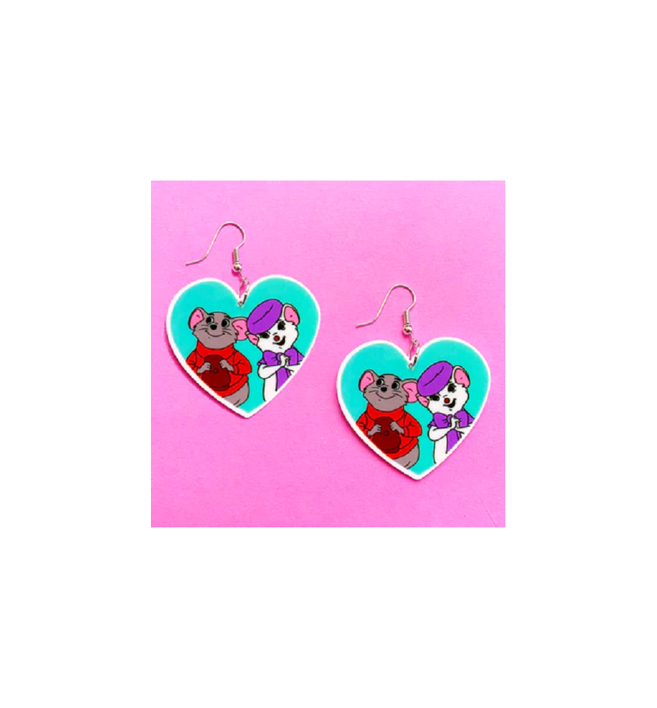 Boucles d'oreilles " Bernard et Bianca "