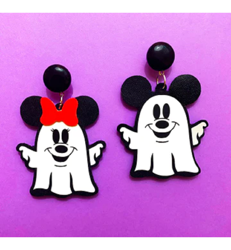 Boucles d'Oreilles Mickey et Minnie Fantôme