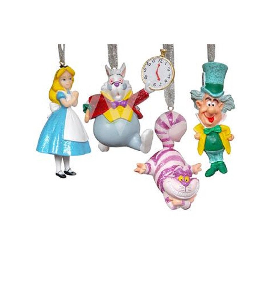 Set de 4 Ornements - Alice aux Pays des merveilles
