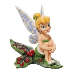 Figurine Clochette de Noël sur une feuille de houx - Disney Traditions