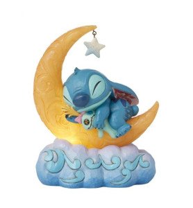 Figurine Veilleuse Stitch et Souillon sur la lune - Disney Traditions