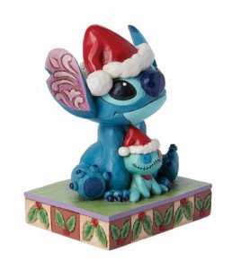 Figurine Stitch Santa et Souillon (Scrump) - Disney Traditions