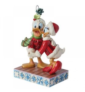 Figurine Donald et Daisy sous le gui - Disney Traditions