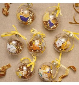Set de 7 boules de Noël La Belle et la Bête