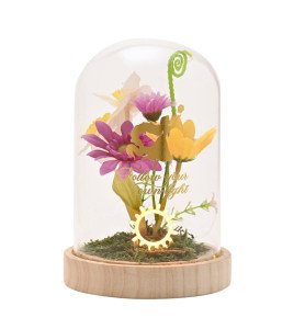 Cloche florale avec néon princesses Disney - Raiponce