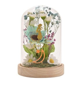 Cloche florale avec néon princesses Disney - Jasmine