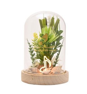 Cloche florale avec néon princesses Disney - Ariel