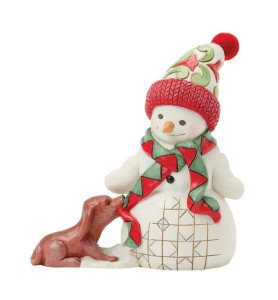 Figurine Bonhomme de neige avec Chien et écharpe - Jim Shore Heartwood creek