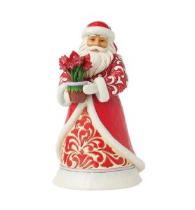 Figurine Père Noël avec Amaryllis - Jim Shore Heartwood creek